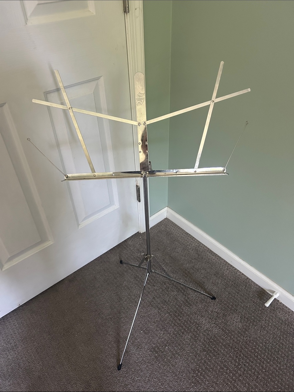 Portable Folding Music Stand - Silver Metal